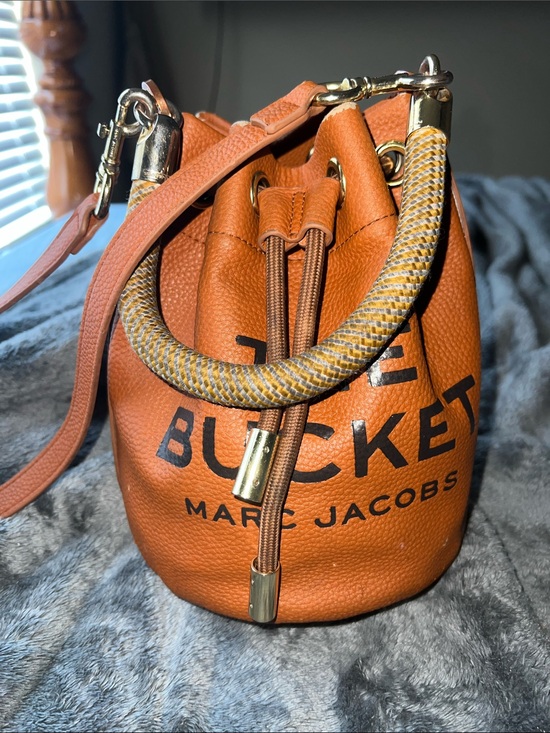 Marc Jacobs Handbags - Original Worn Marc Jacobs Orange Drawstring Bucket Bag with Braided Handle